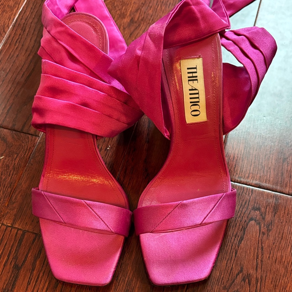 The Attico Fuchsia Satin Heels